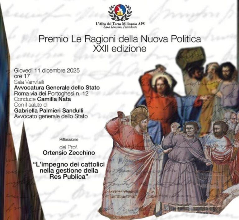 Premio ‘Ragioni della nuova politica’, oggi la cerimonia della XXII edizione